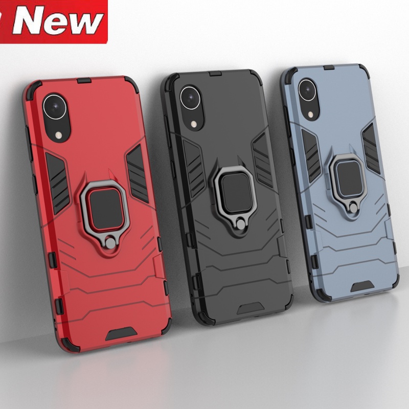 Casing Armor Shockproof + Stand Holder Magnetik Untuk Samsung Galaxy A03 Core A03