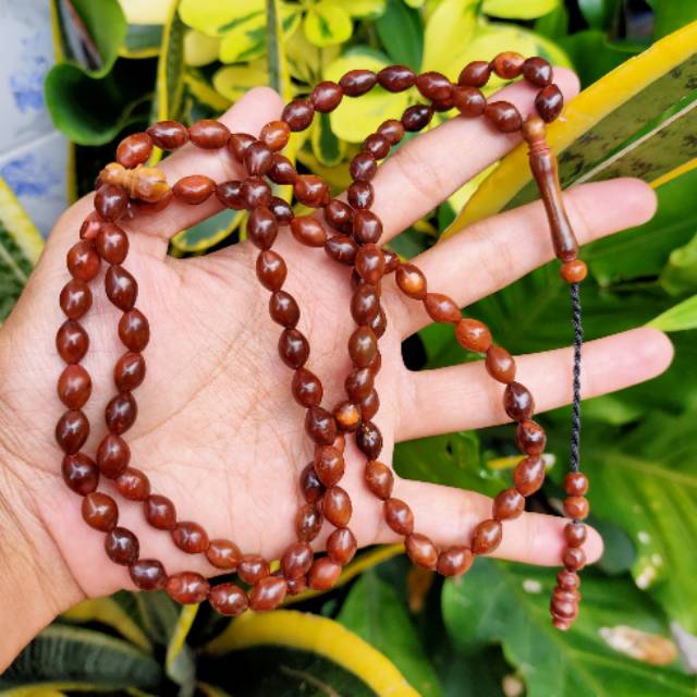 Tasbih 99 Oval  7,5 mili coklat kokka kaokah