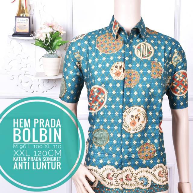 Hem kemeja batik prada songket seragam murah grosir