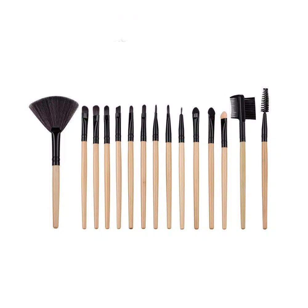 Makeup Brush 24 Set - Kuas Make up Set 24 pcs wooden handle F001