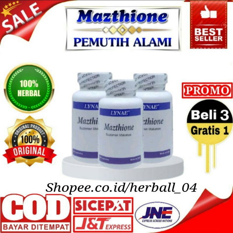 Mazthione Original USA Suplemen Kecantikan Obat Pemutih Badan (60 Kapsul) Asli LYNAE