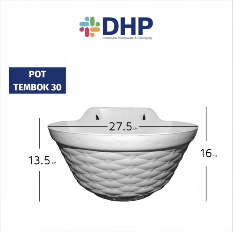 Pot TEMBOK 30 (D=27.5cm ) Tanaman Bunga Hias Dinding Tempel