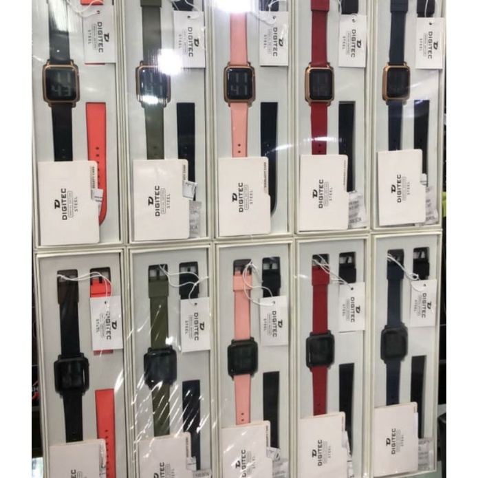 DIGITEC ORIGINAL DG6090T / DG 6090 JAM TANGAN WANITA DIGITAL BONUS STRAP TALI RUBBER