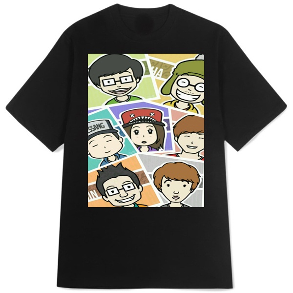 Kaos Running Man Korean Chibbi Cartoon Tshirt Unisex
