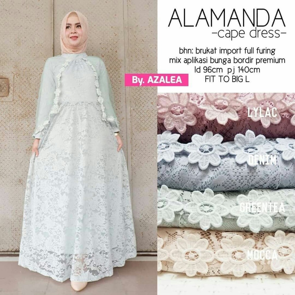 ALAMANDA CAPE TILE DRESS ORI BY SHAKIRA / DRESS BRUKAT /DRESSWANITA / DRESSMAXI GAUN PESTA PANJANG