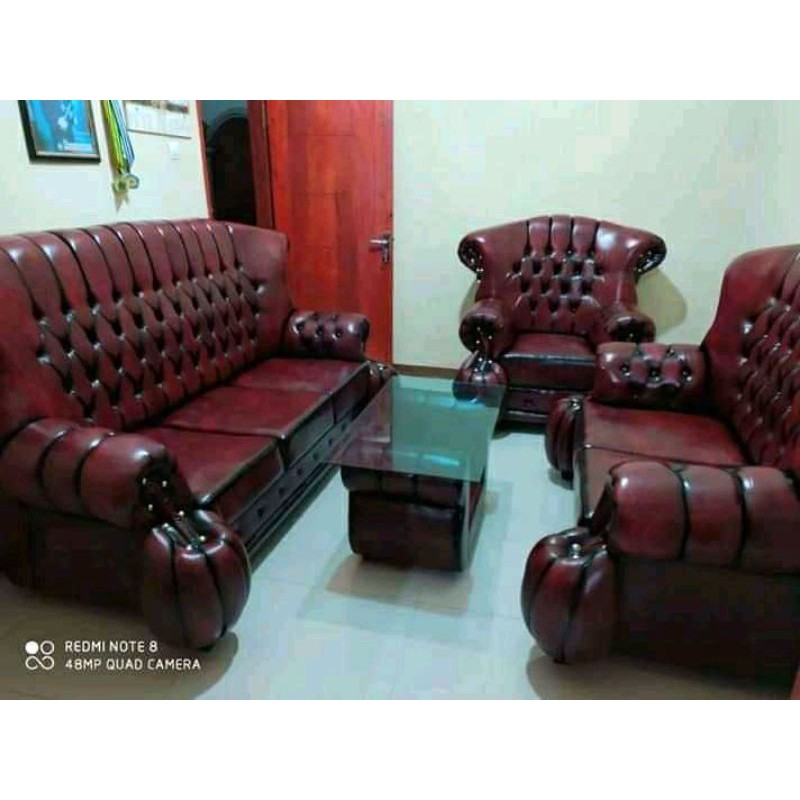 SOFA JAGUAR BELIMBING JUMBO WOSH 321 + MEJA / SOFA CHASTERFIELD / SOFA MINIMALIS