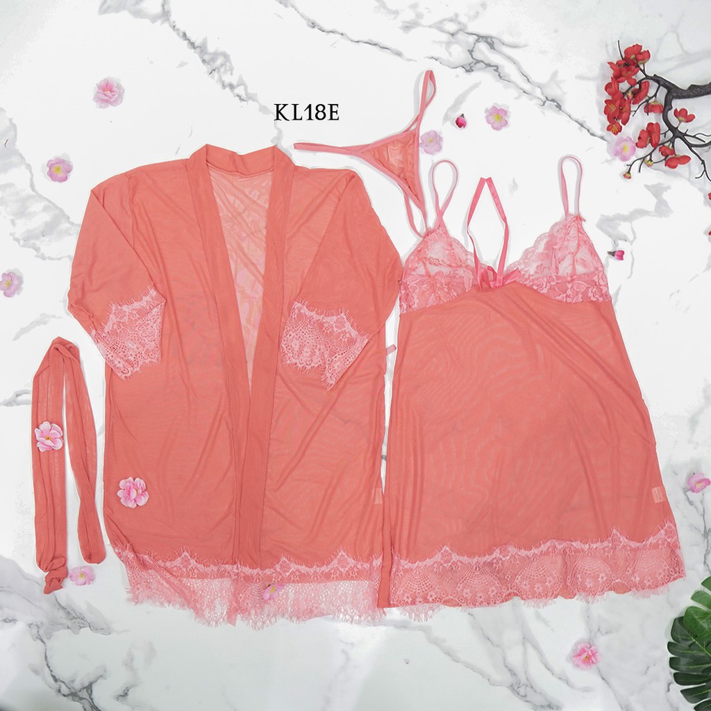 [PRODUK FAVORIT] BAJU KIMONO TIDUR SLEEPWEAR WANITA LINGERIE SEXY PEACH TUA KL18E