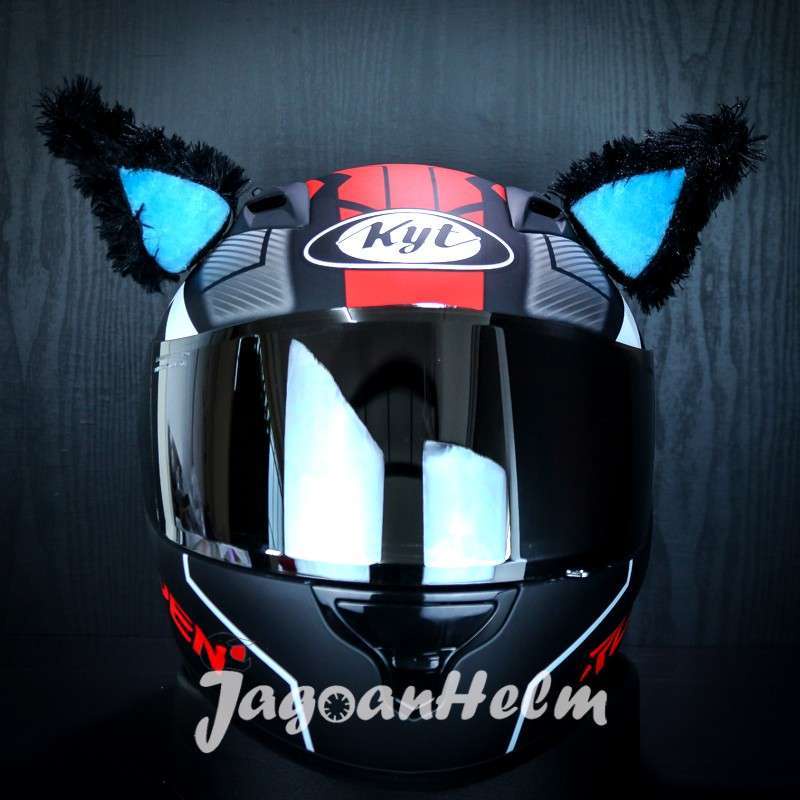 hitam BIRU ✅KUPING KUCING UNTUK HELM / KUPING KUCING UNTUK HELM | HIASAN UNTUK HELM / KUPING KUCING 