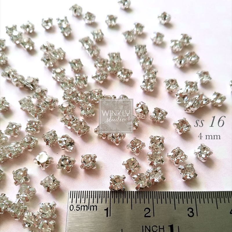 Diamond Cangkang SS16 4mm 1gros Kristal Cangkang Clear / Berlian Imitasi / Permata Cangkang