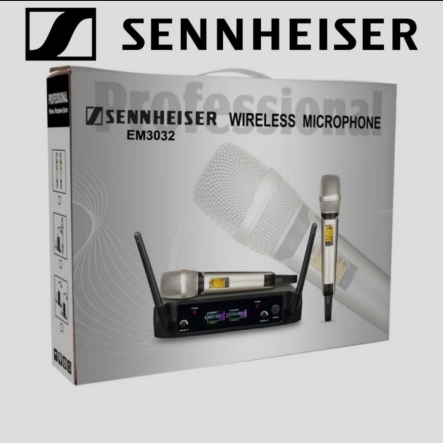 MICROPHONE MIC WIRELESS SENNHEISER EM 3032 DUAL HANDLE ORIGINAL