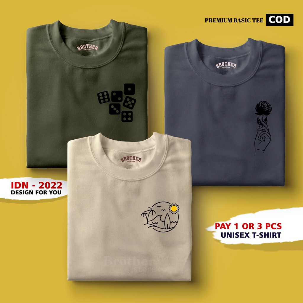 BUY 1 OR 3 PCS ( PROMO COD ) BROTHER STORE / Kaos Distro100% Catoon Combed 30s / Articel Play Domino