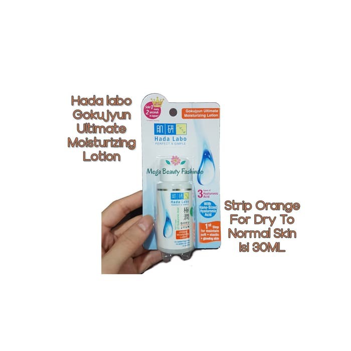 HADA LABO Gokujyun Ultimate MOISTURIZING LOTION 30Ml Orange KECIL (FOR DRY NORMAL SKIN)