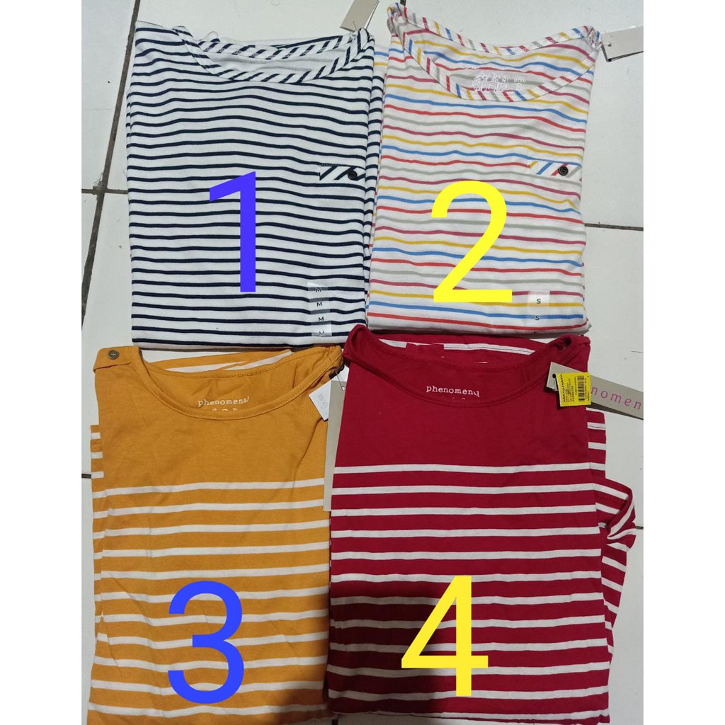 S/M/L/Kaos wanita Ph3nomen4l Lengan PANJANG/GARIS2