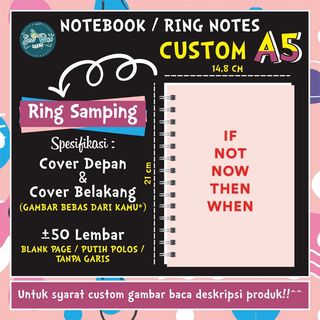 

Buku Custom Souvenir Notebook / Ring Note Spiral A5 Murah