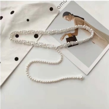 BGS-141 GESPER Mutiara Wanita Murah Full Mutiara Wanita Pinggang Elastis Terbaru dan Termurah/Gesper Sabuk Gaun Fashion Kekinian