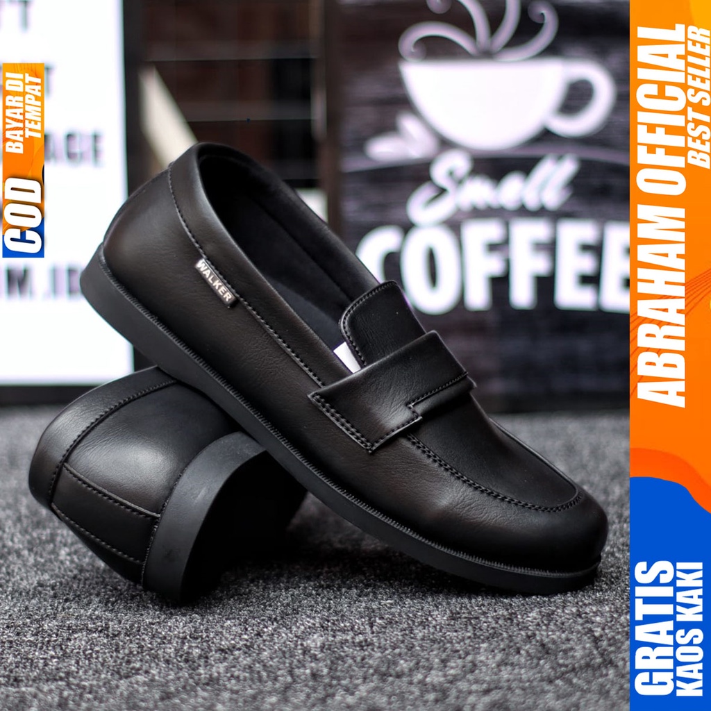 Abraham Bruno - Sepatu Formal Kerja Pantofel Pria Hitam