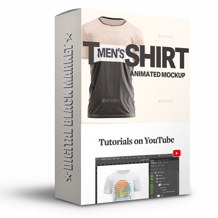 Mens T-Shirt Animated Mockups Set - Adobe Photoshop