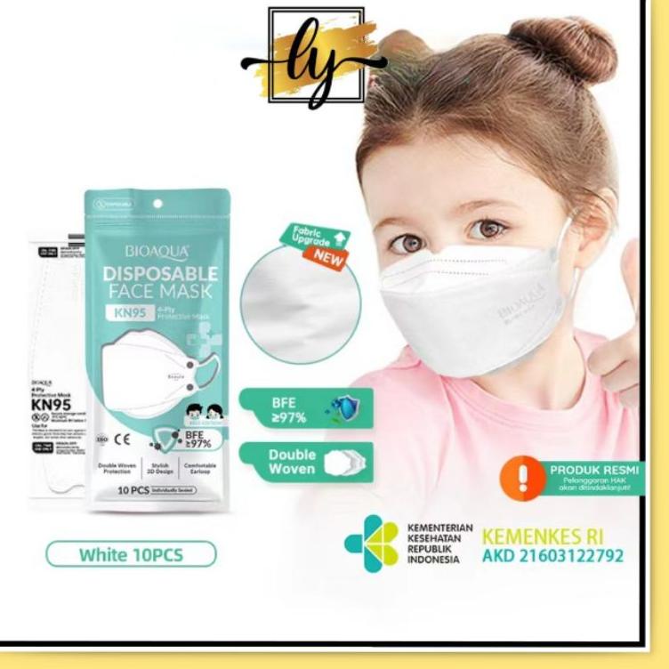 [KODE V9MTC] ~LyShop~ BIOAQUA Disposable Mask EVO Anak Motif N95 KN95 BFE 95% Masker Kesehatan wajah
