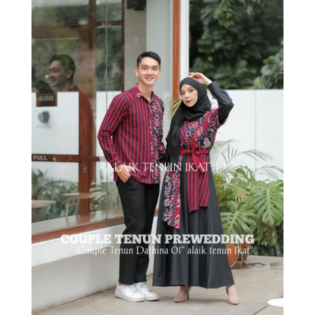 COUPLE BAJU TENUN DEFHINA 01 KEMEJA TENUN DAN GAMIS TENUN IKAT JEPARA