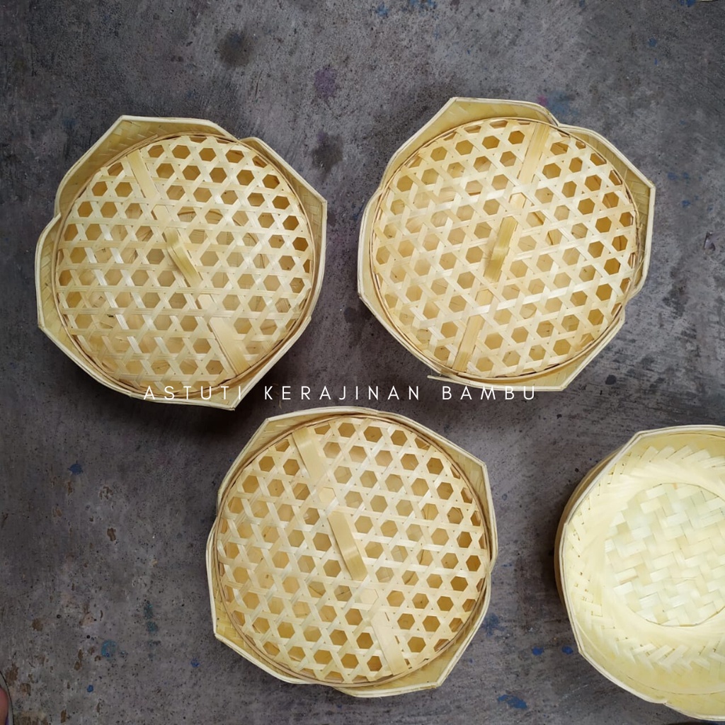 Teratai Bambu 23 cm Natural/ besek teratai murah/ besek bambu murah/ besek hias