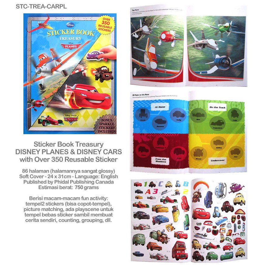 Buku Import Anak Murah DISNEY PIXAR PLANES & DISNEY CARS with Over 350 Reusable Sticker