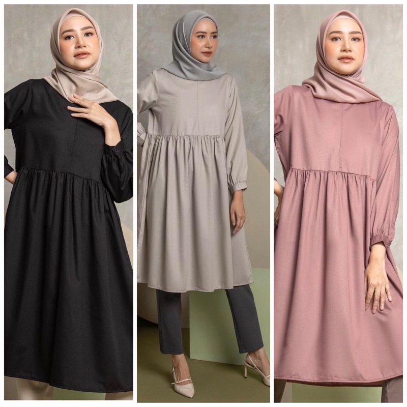 Calla plain tunik Nude M by heaven lights