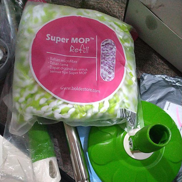 Tongkat , Kepala + Kain Pel Supermop Bolde | Komplit 1 Set