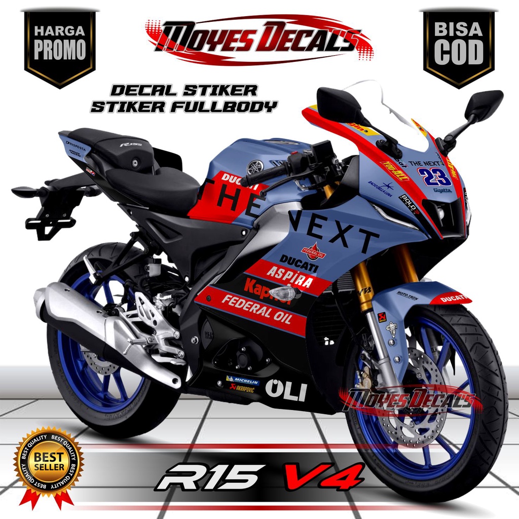 BISA COD Decal stiker striping r15 v4 Gresini Racing stiker motor r15 v4 stiker yamaha r15 v4 stiker
