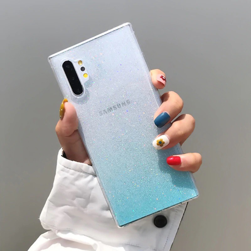 Casing Redmi Note 8  8 Pro Transparent Gradient Glitter Soft Case