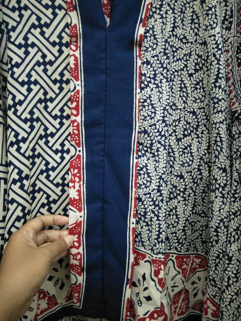 Atasan Blus Batik Kerja Kartini Pagisore Navy Batik Solo