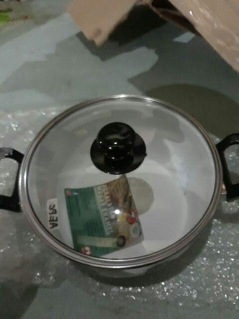 Panci Enamel 22cm Tutup Kaca Hello Panda Maspion