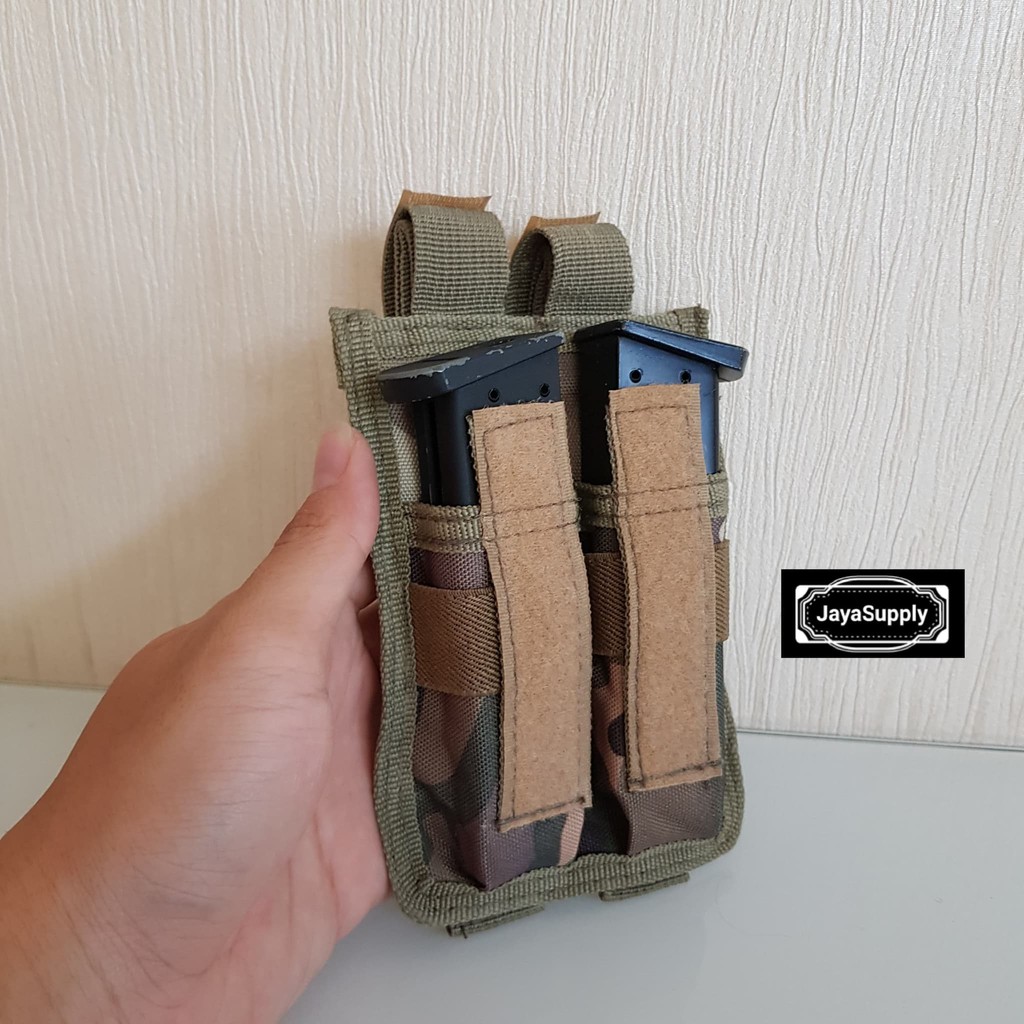 Pouch Magazine Mag Bag 2 Slot Hand Gun Tactical Holster - CP Multicam