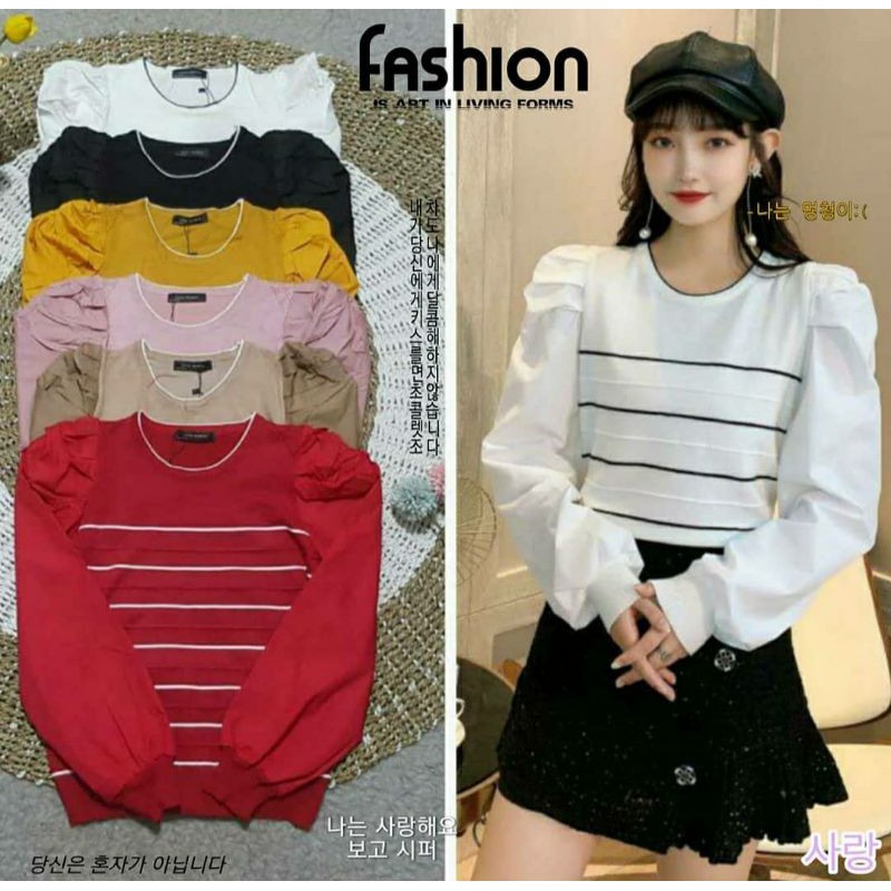 Atasan lengan balon import