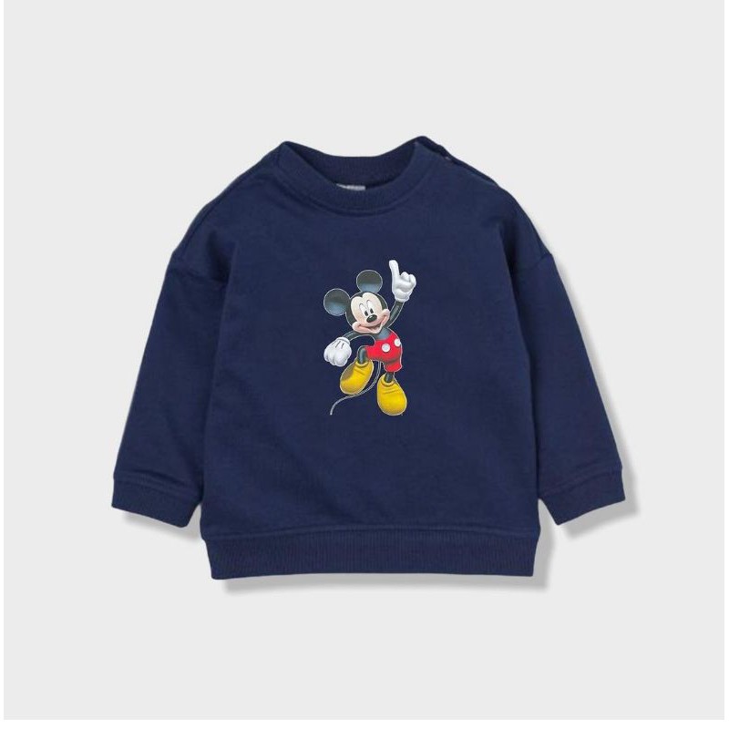 kaos sweater anak bayi h&m-Navy mickey