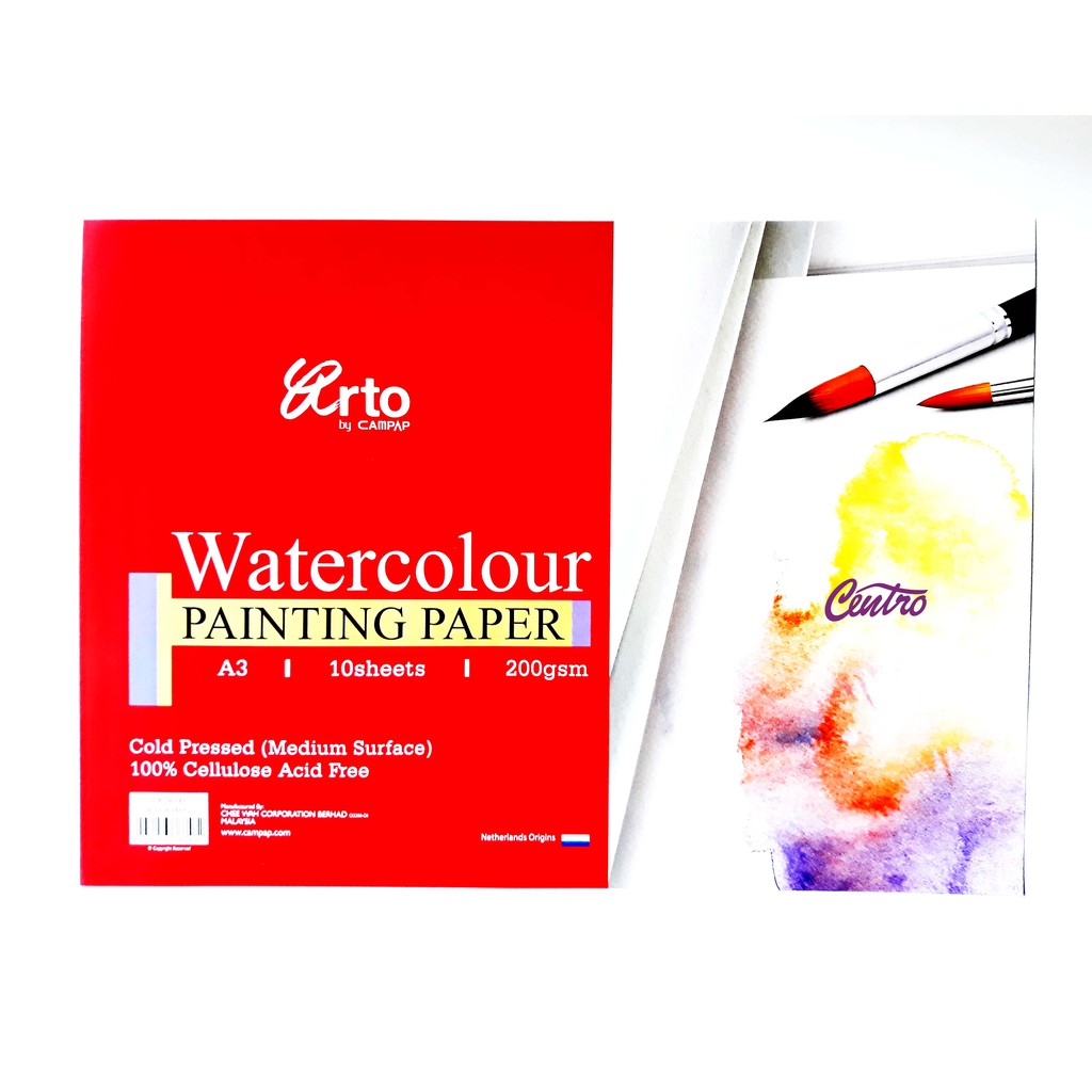

Arto Watercolour Painting Paper A3 200Gsm Kertas Cat Air Cellulose