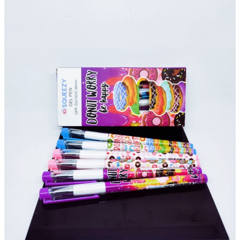 

Pulpen gel karakter donat/ BP Gel lucu isi 12pcs