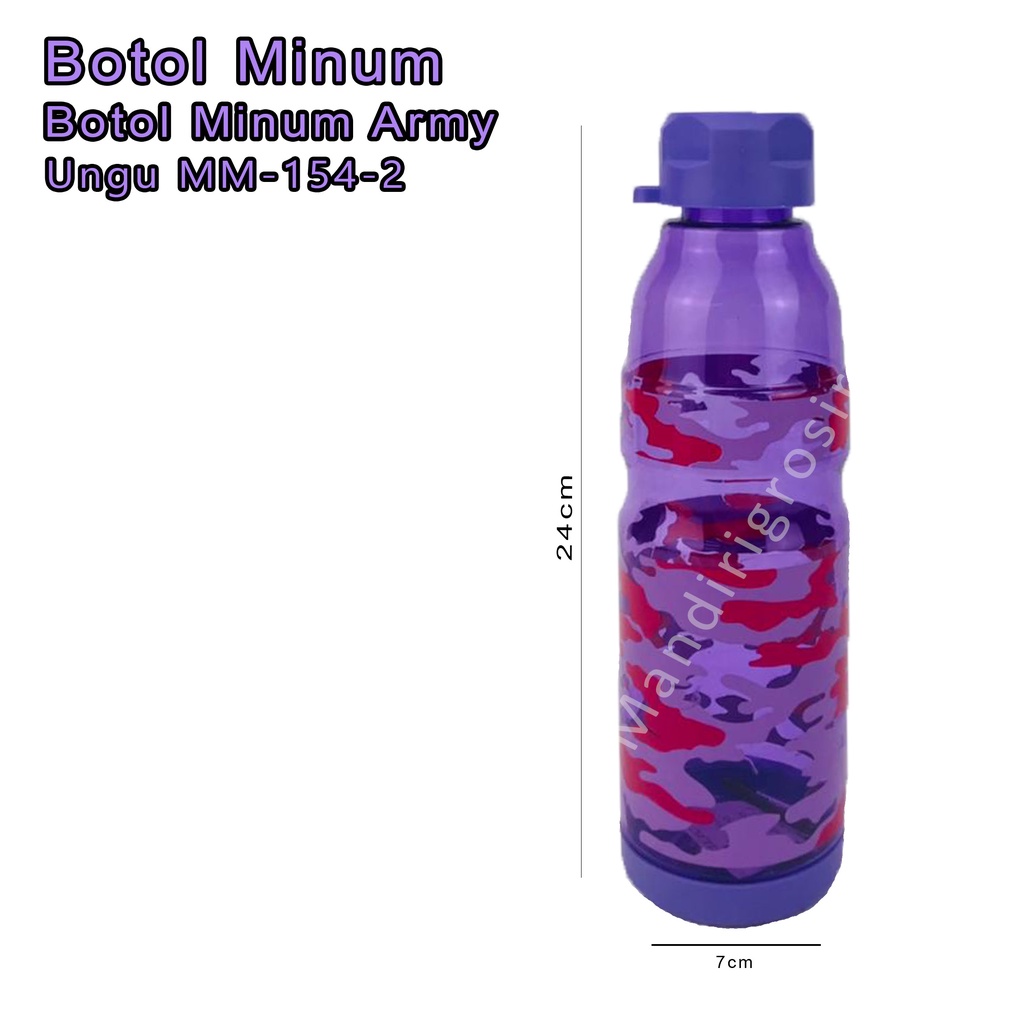 Motif Army Ungu MM-154-2 * Botol Minum Plastik * 700 m*