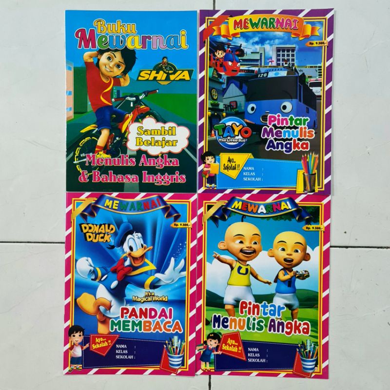 BUKU MEWARNAI MOTIF ANAK COWOK UKURAN BESAR ( 29 X 21 CM ) KERTAS HVS