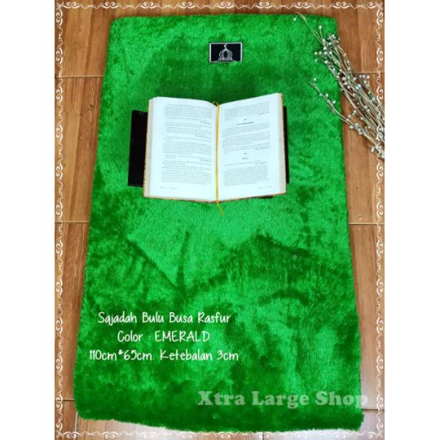SAJADAH HIJAU SAJADAH PREMIUM SEJADAH RAFSUR RASFUR BULU BUSA 3CM