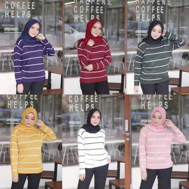 fashionshop119 Salur Knit Bershka / Atasan Rajut Halus / Atasan Rajut / Atasan Wanita (fs)