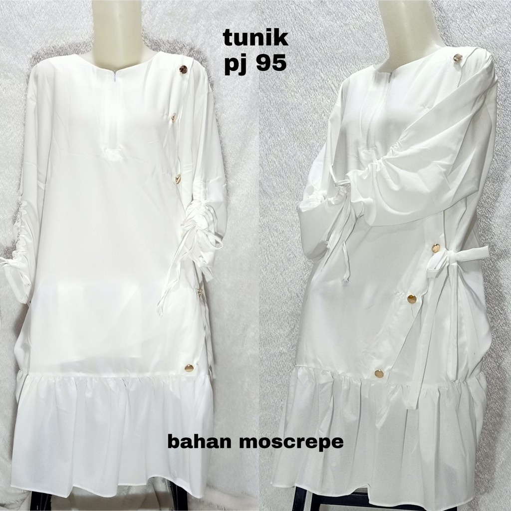 Download baju tunik putih polos kancing samping (816) | Shopee Indonesia