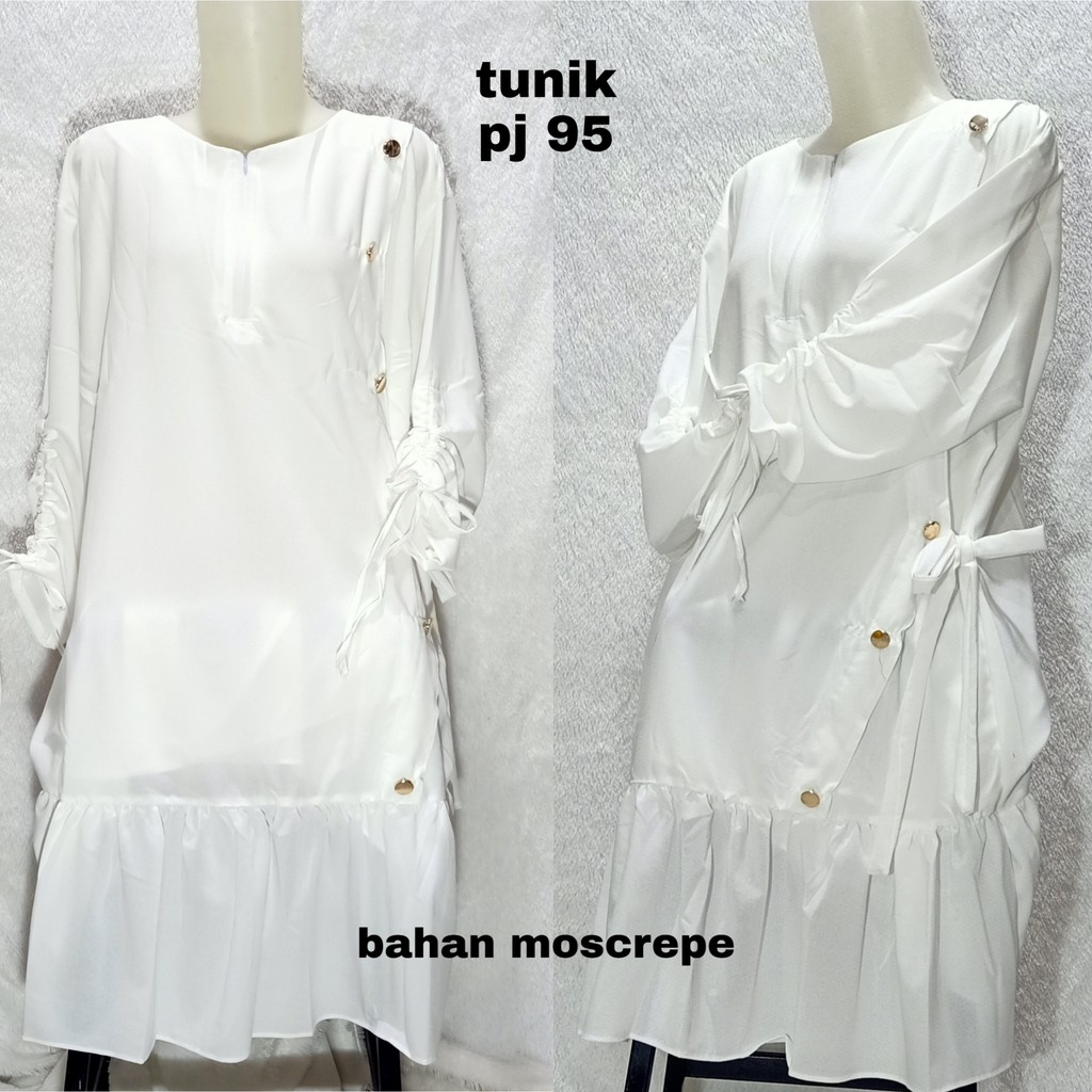 Download baju tunik putih polos kancing samping (816) | Shopee ...