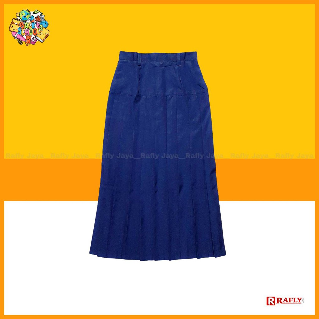 Rok SMP Biru Rempel Bawah Pinggang - Seragam SMP / Rafly Jaya