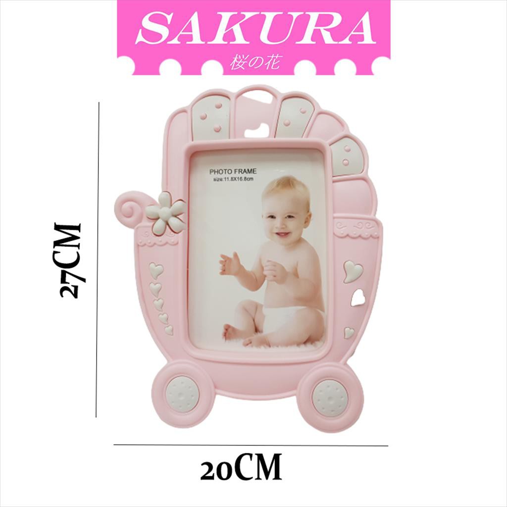 SAKURA Frame Foto/ Figura Foto / Bingkai Foto Bentuk Stroler Bayi 025