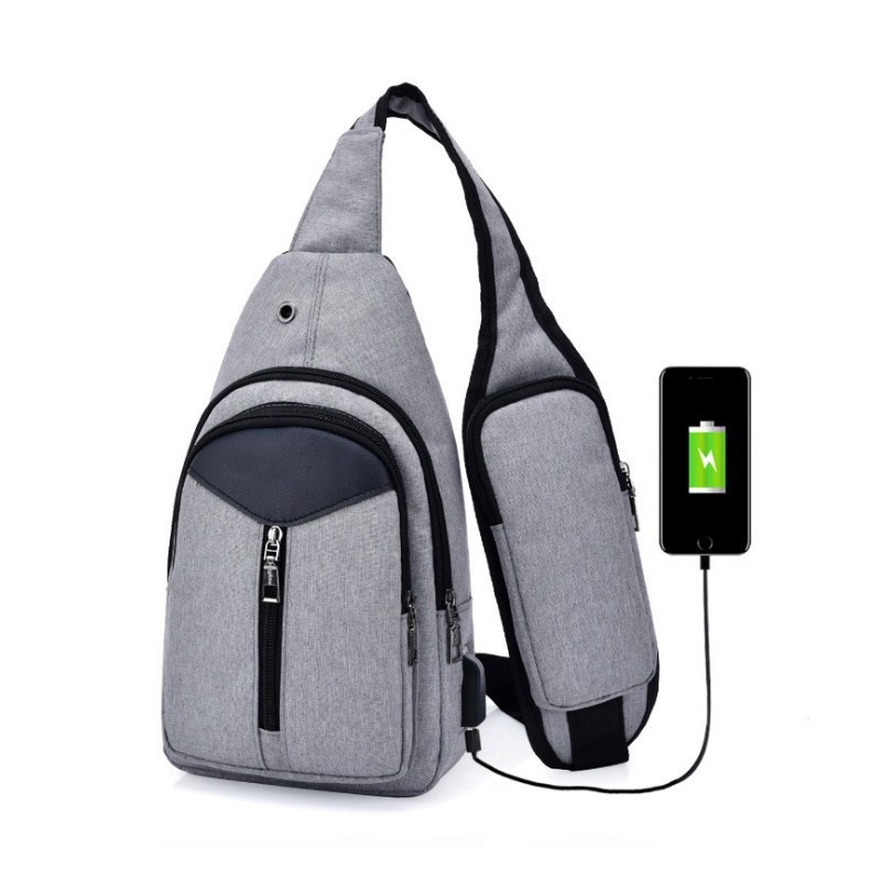 Tas Trendy Selempang Anti Maling Anti Air USB Charger ( T03)