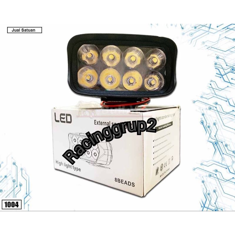 ready Lampu LED Bar Tembak Sorot Laser Gun CREE Motor 8 mata 8 watt cocok