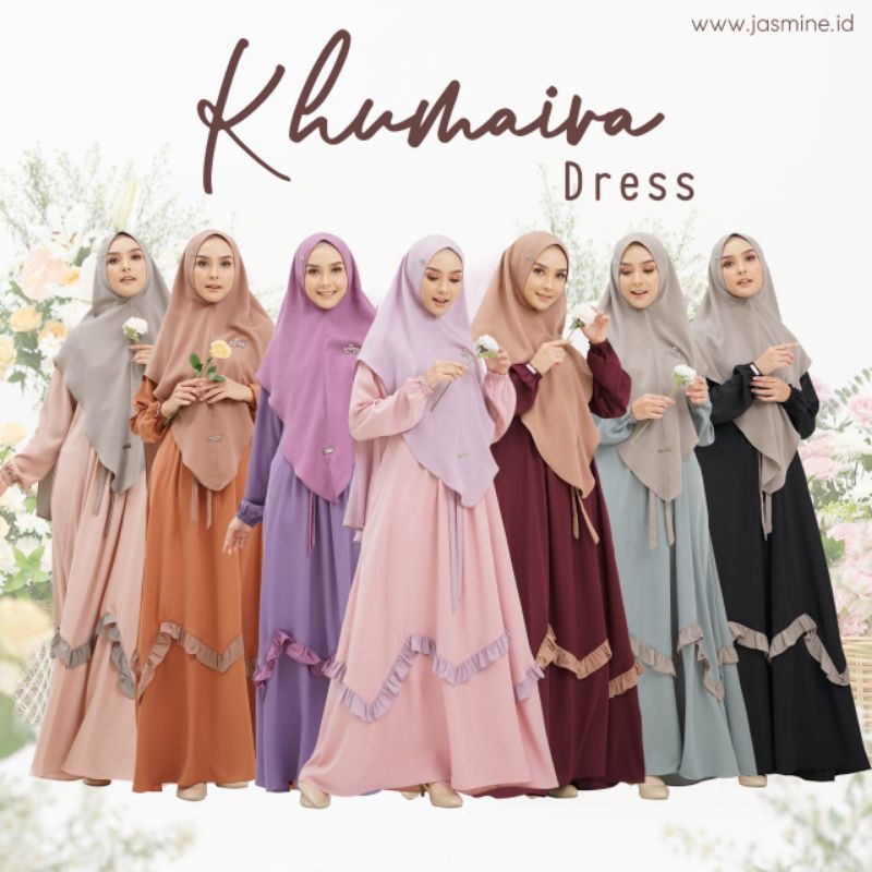 Khumaira Dress by Jasmine Best seller Gamis Polos gamis Casual