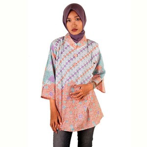 Blus Batik Soft Caroline - Biru