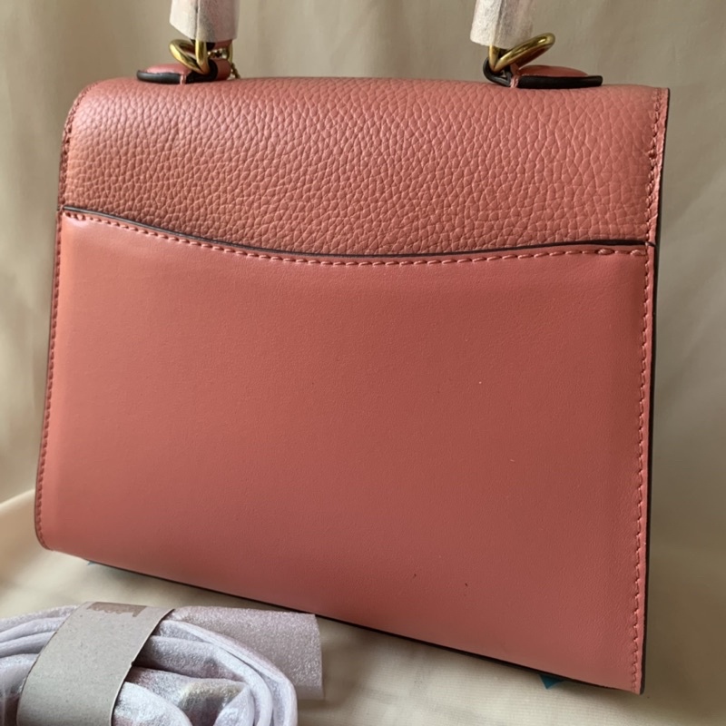 Coach Tabby Top Handle 20 Bag In Peble Leather (0773) - PINK