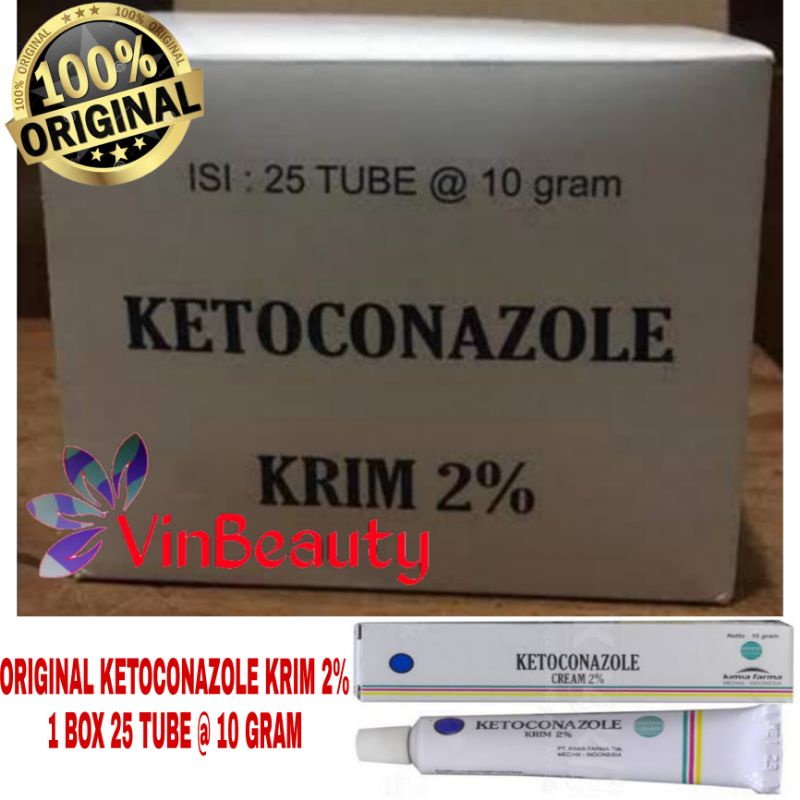 ORIGINAL KETOCONAZOLE KRIM 2% 1 BOX ISI 25 TUBE @ 10 GRAM SALEP GATAL KULIT JAMUR